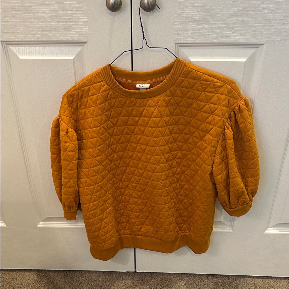 A New Day Quilted Sweatshirt in Mustard